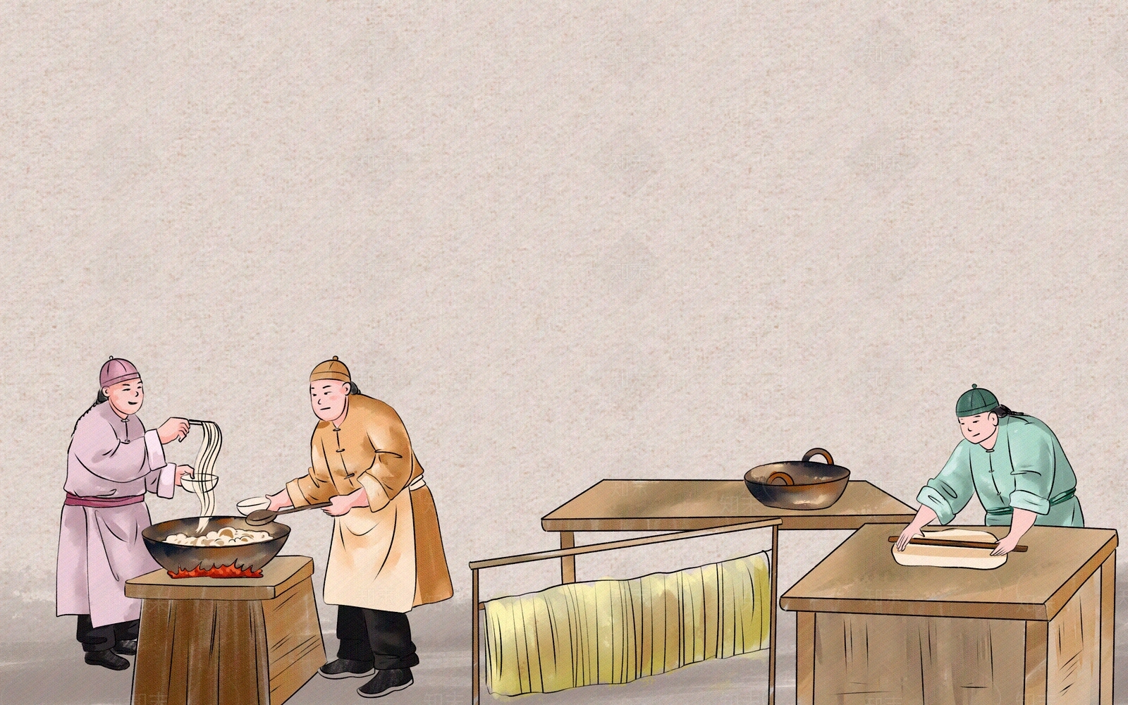 饮食店铺面馆墙面宣传画贴图下载【ID:1160635162】