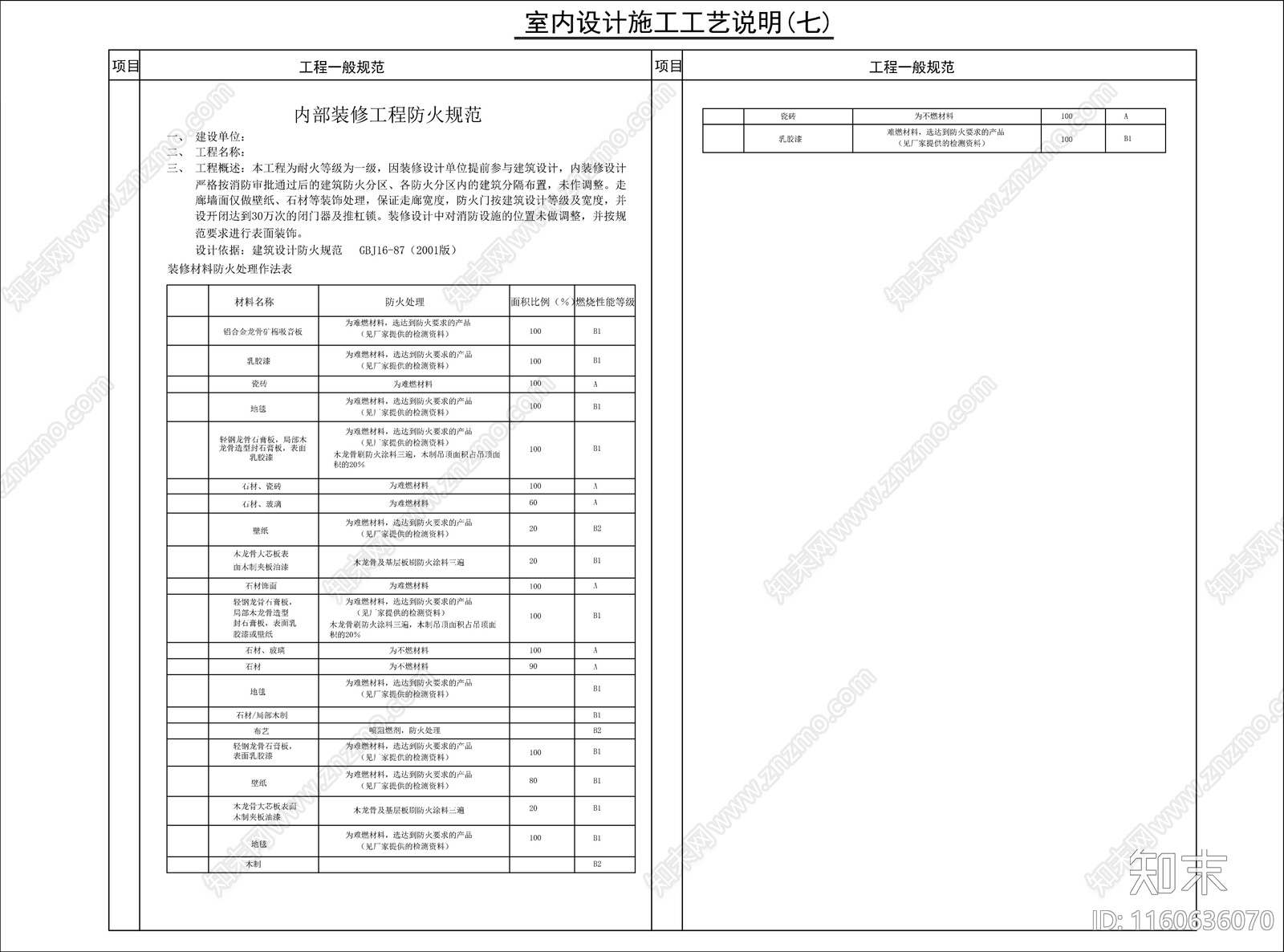 室内设计施工工艺说明内部装修工程防火规范施工图下载【ID:1160636070】