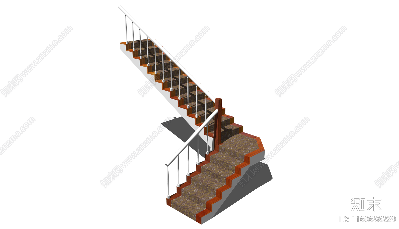 现代扶手楼梯SU模型下载【ID:1160638229】