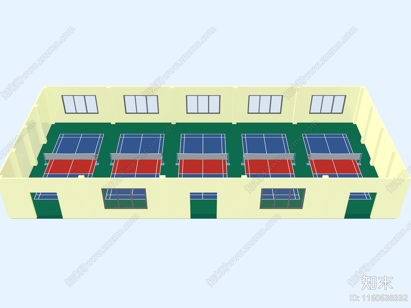 现代户外篮球场3D模型下载【ID:1160638332】