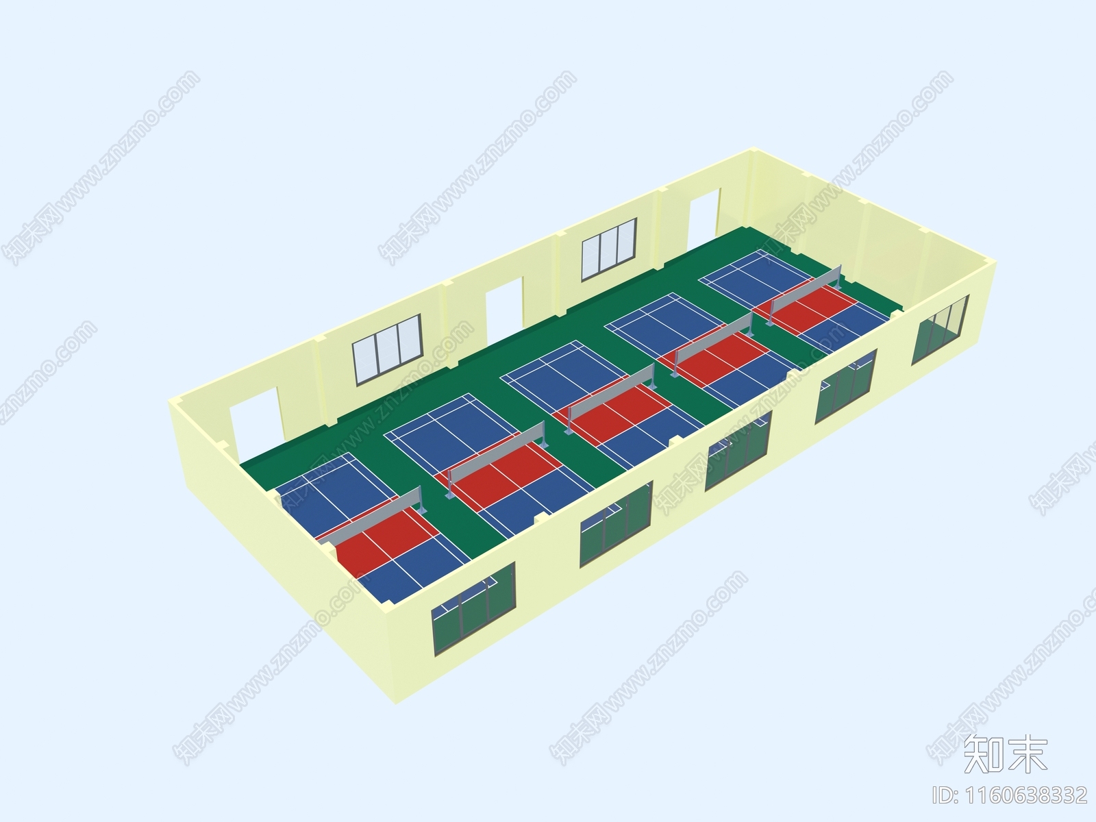 现代户外篮球场3D模型下载【ID:1160638332】