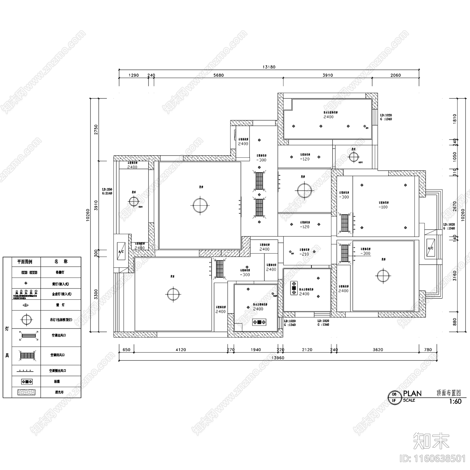 北欧简约新港名仕花园三室两厅两卫室内家装cad施工图下载【ID:1160638501】