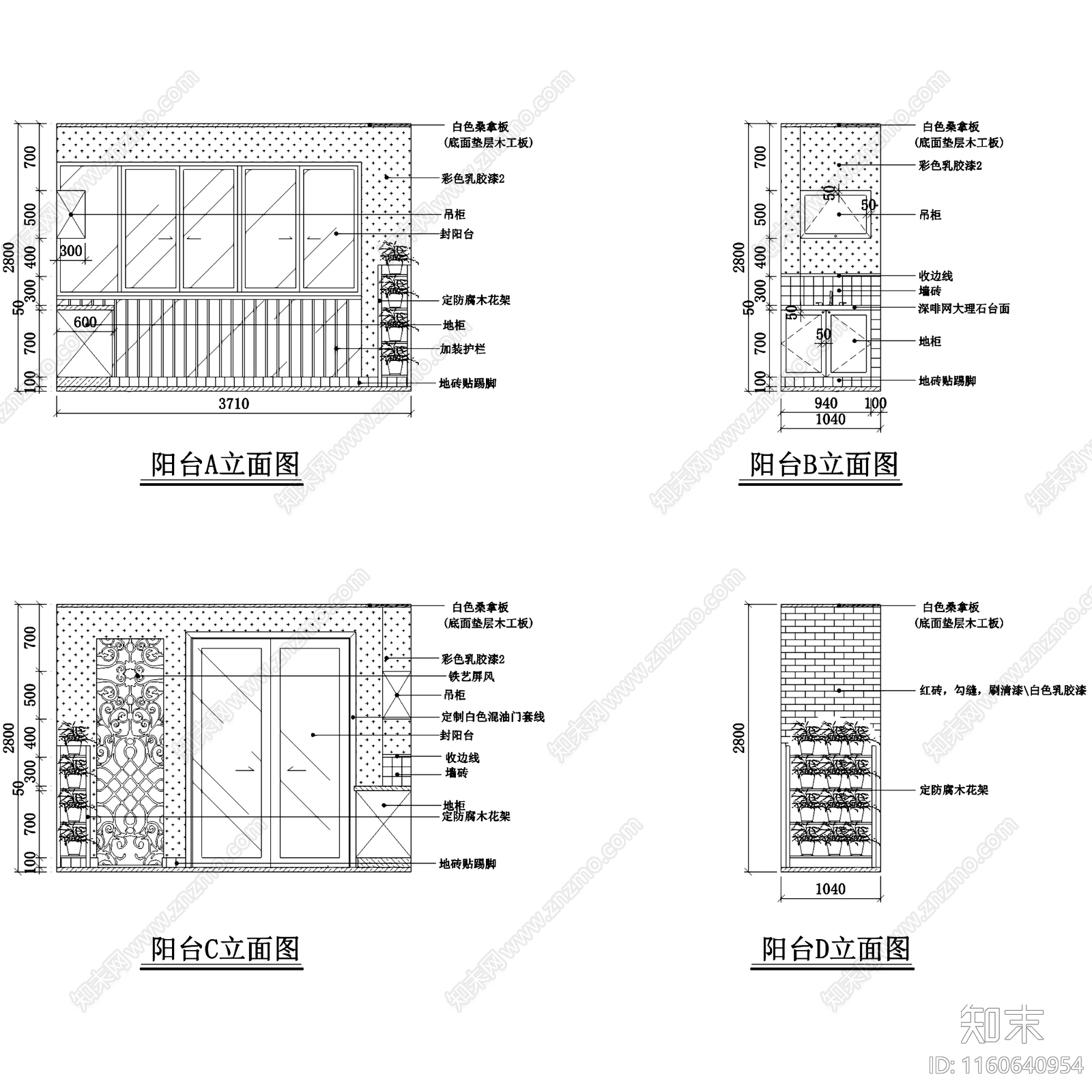 北欧田园风杭州三室两厅一卫平层室内家装cad施工图下载【ID:1160640954】