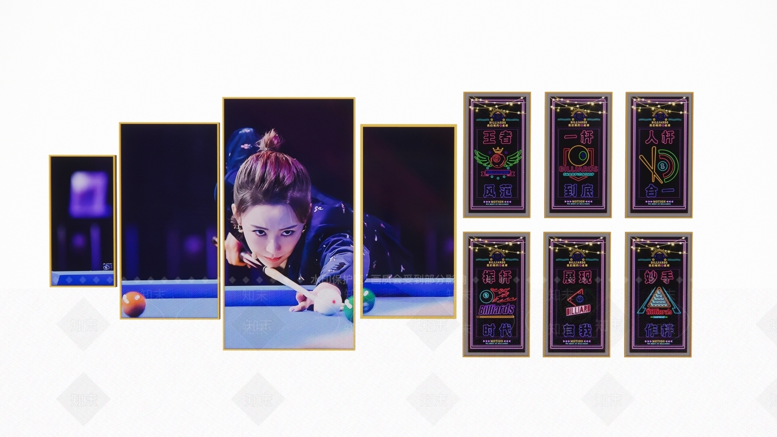 现代娱乐桌球室挂画SU模型下载【ID:1160645913】