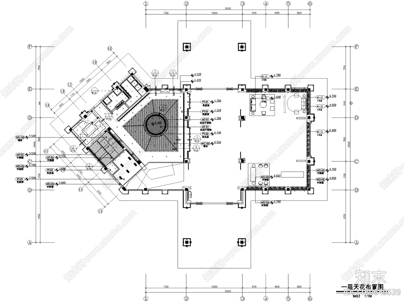 新中式成都中洲锦城湖岸售楼处室内工装cad施工图下载【ID:1160649539】