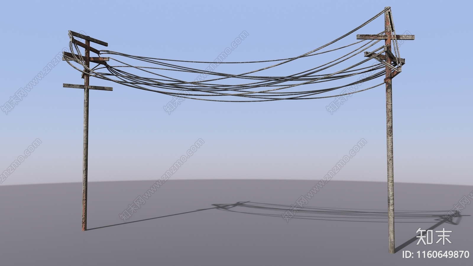 工业风破旧电线杆3D模型下载【ID:1160649870】