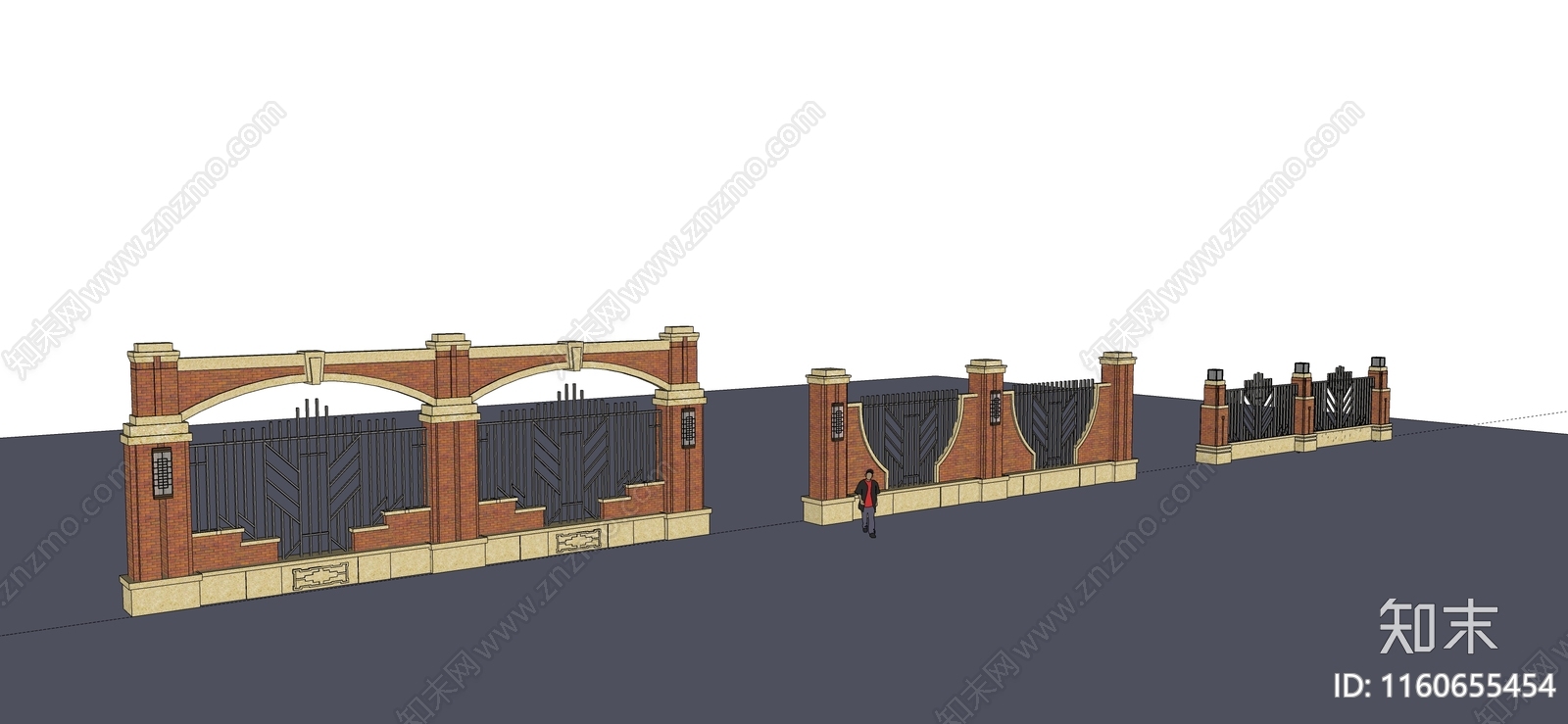 欧式围墙SU模型下载【ID:1160655454】