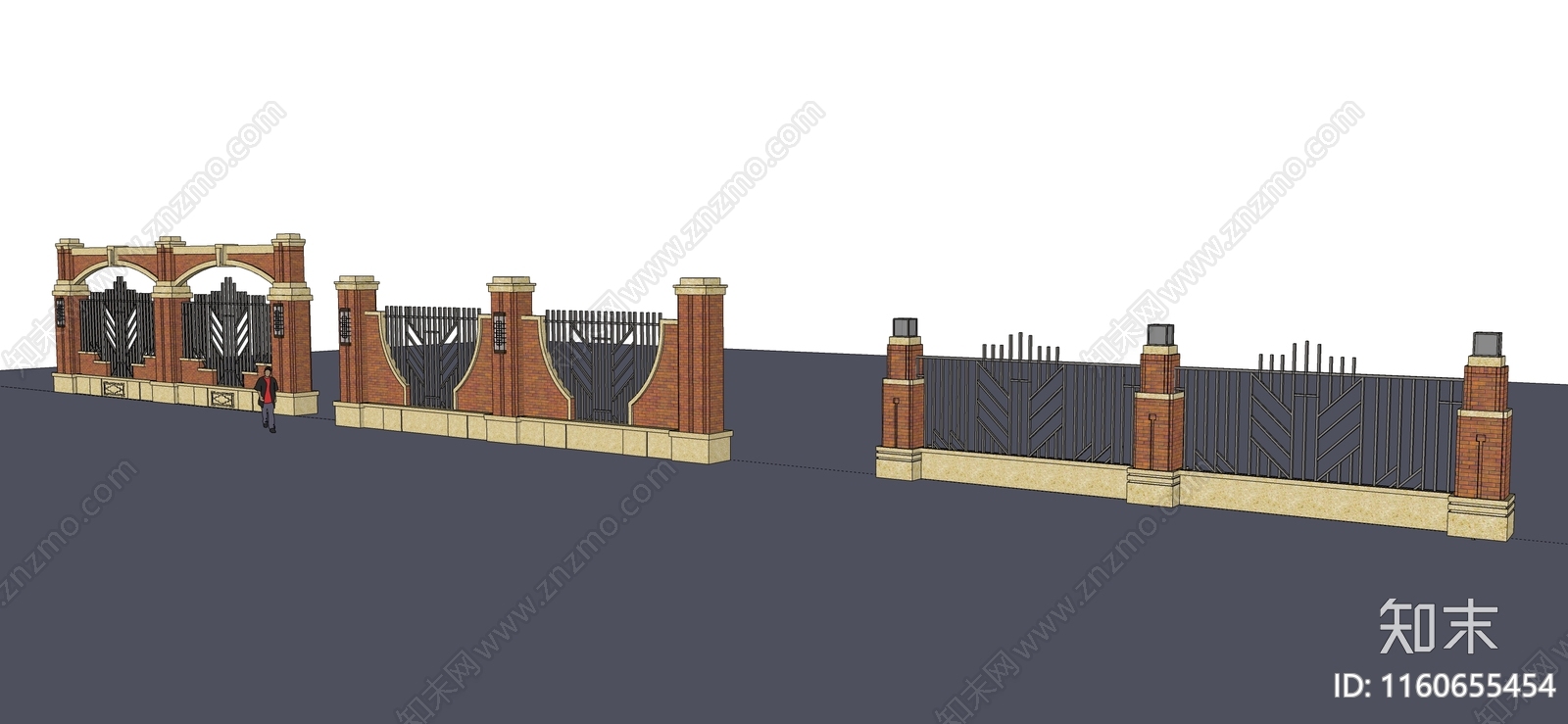 欧式围墙SU模型下载【ID:1160655454】