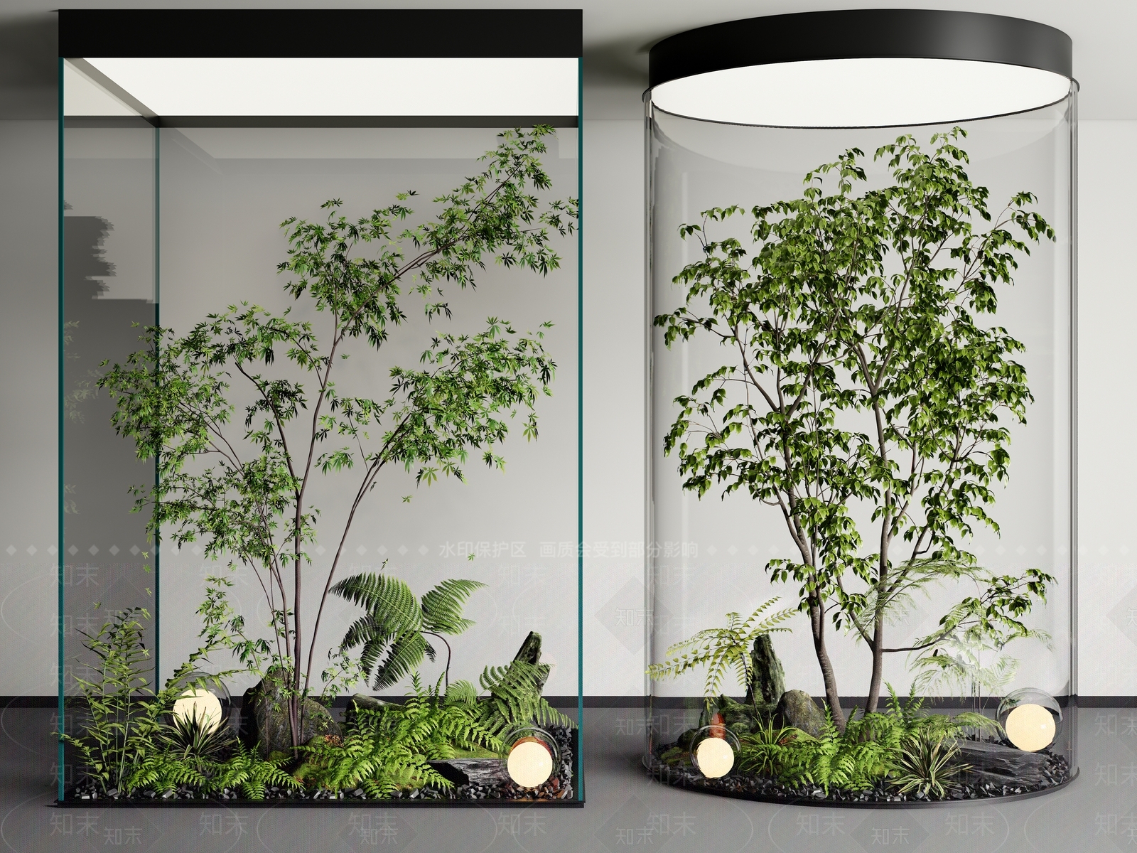 现代室内植物造景3D模型下载【ID:1160655488】