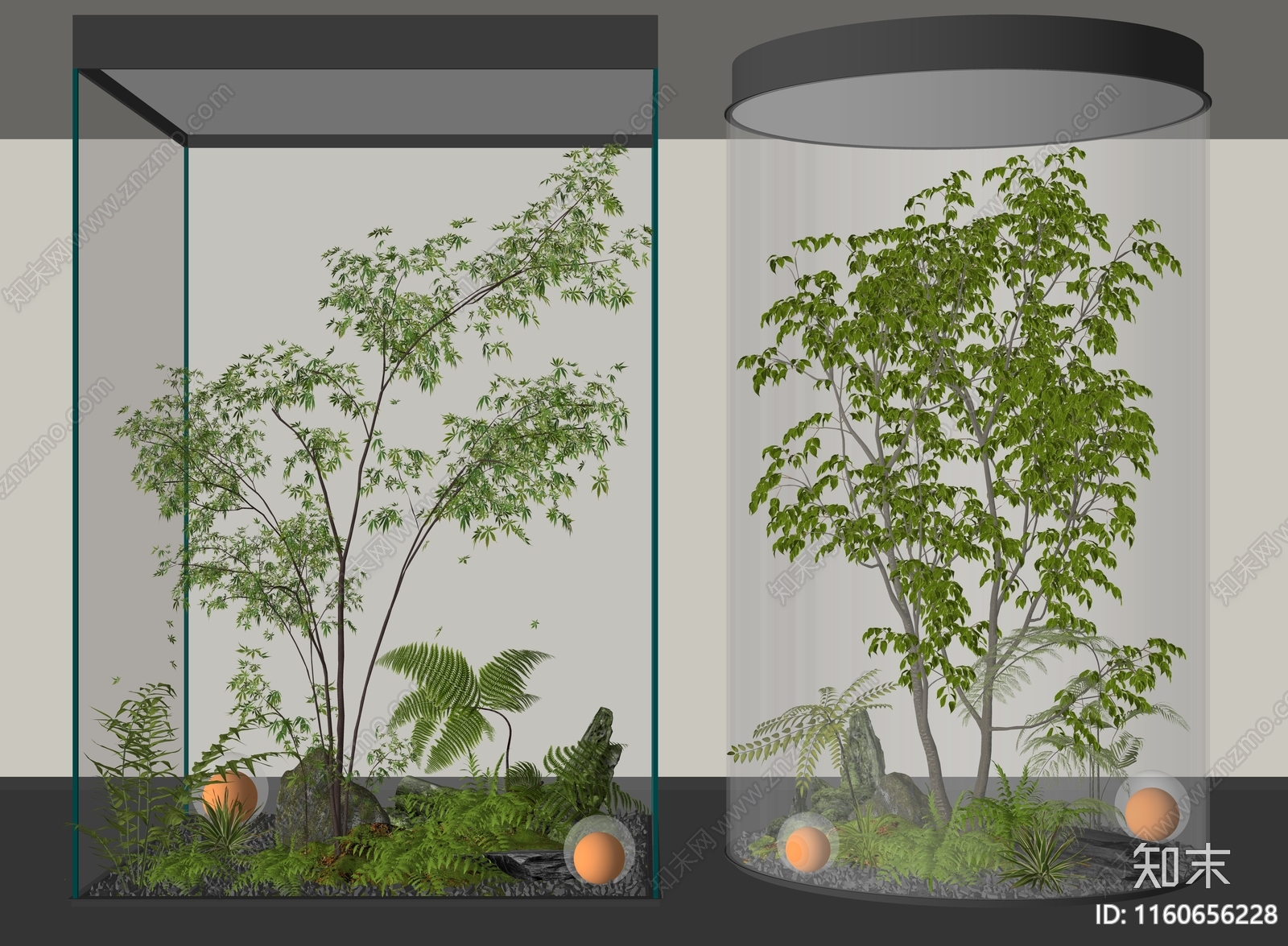 现代室内植物造景SU模型下载【ID:1160656228】