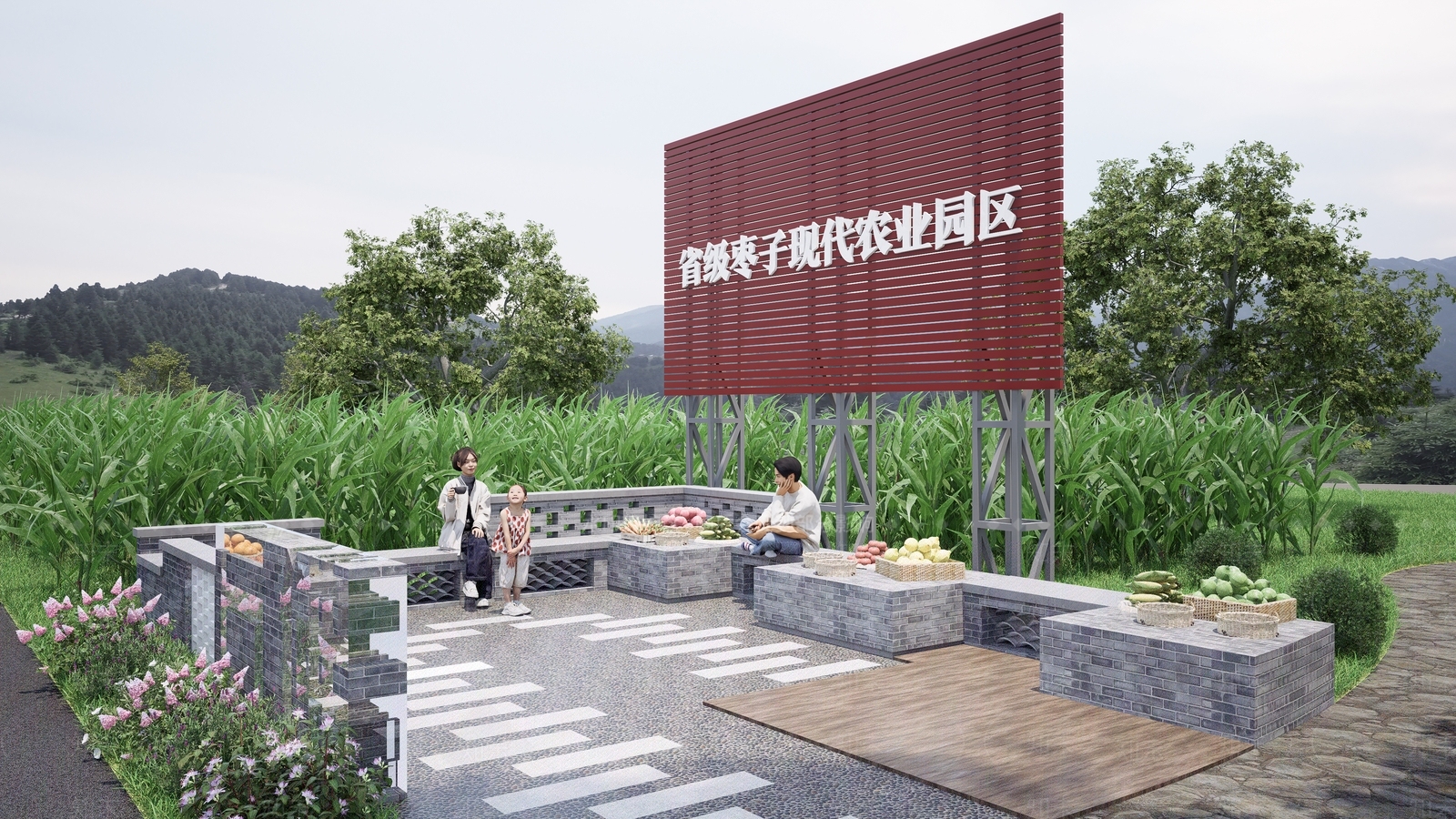 新中式口袋集市摊位SU模型下载【ID:1160658766】