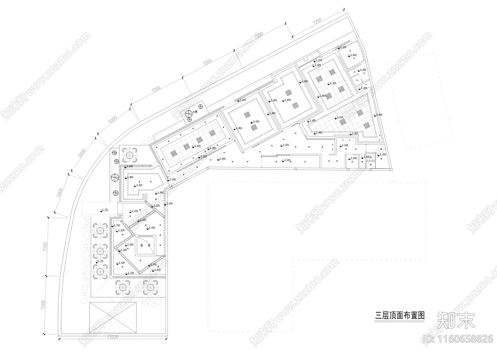 740㎡办公室cad施工图下载【ID:1160658826】