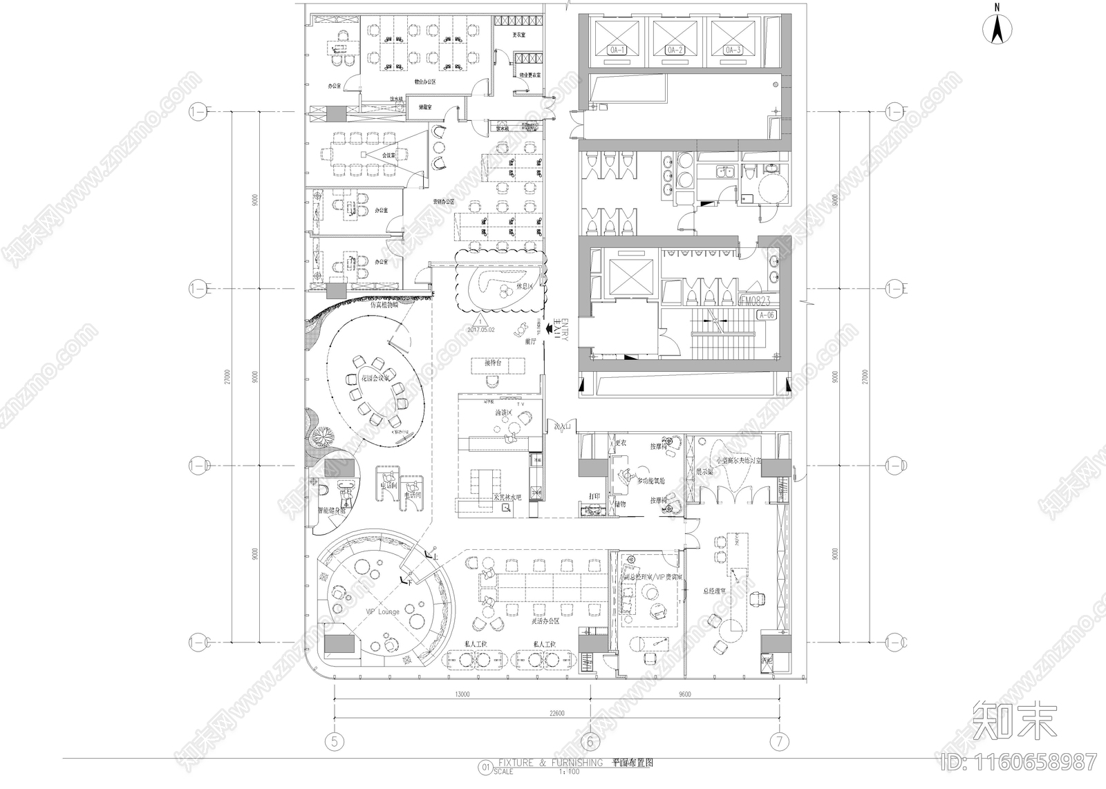 现代整体办公空间CAD图纸精品下载_知末网