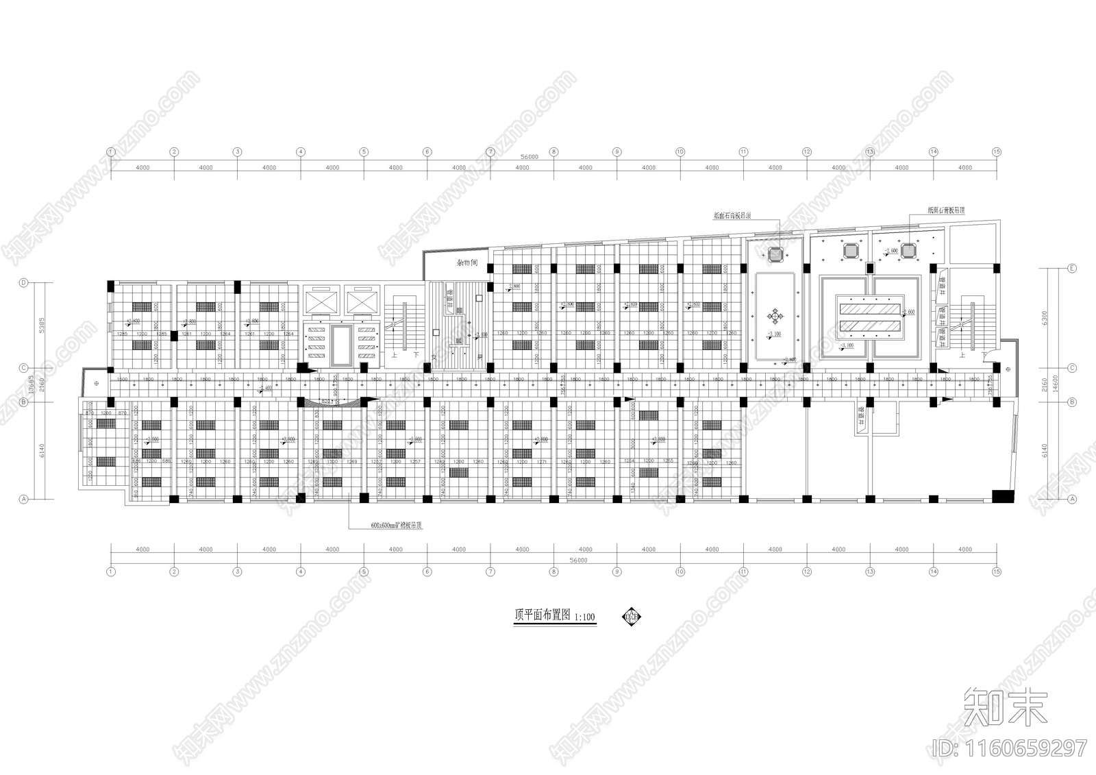 930㎡办公室cad施工图下载【ID:1160659297】