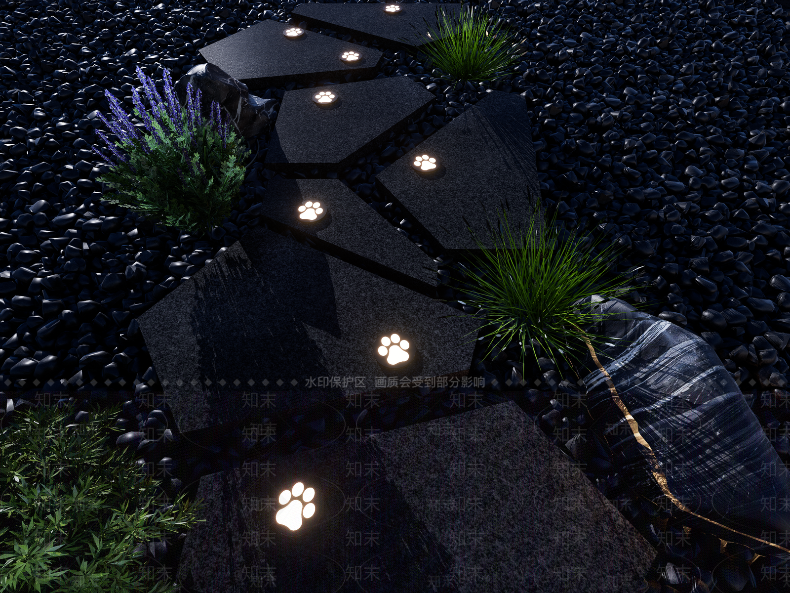 现代猫爪地灯SU模型下载【ID:1160659451】