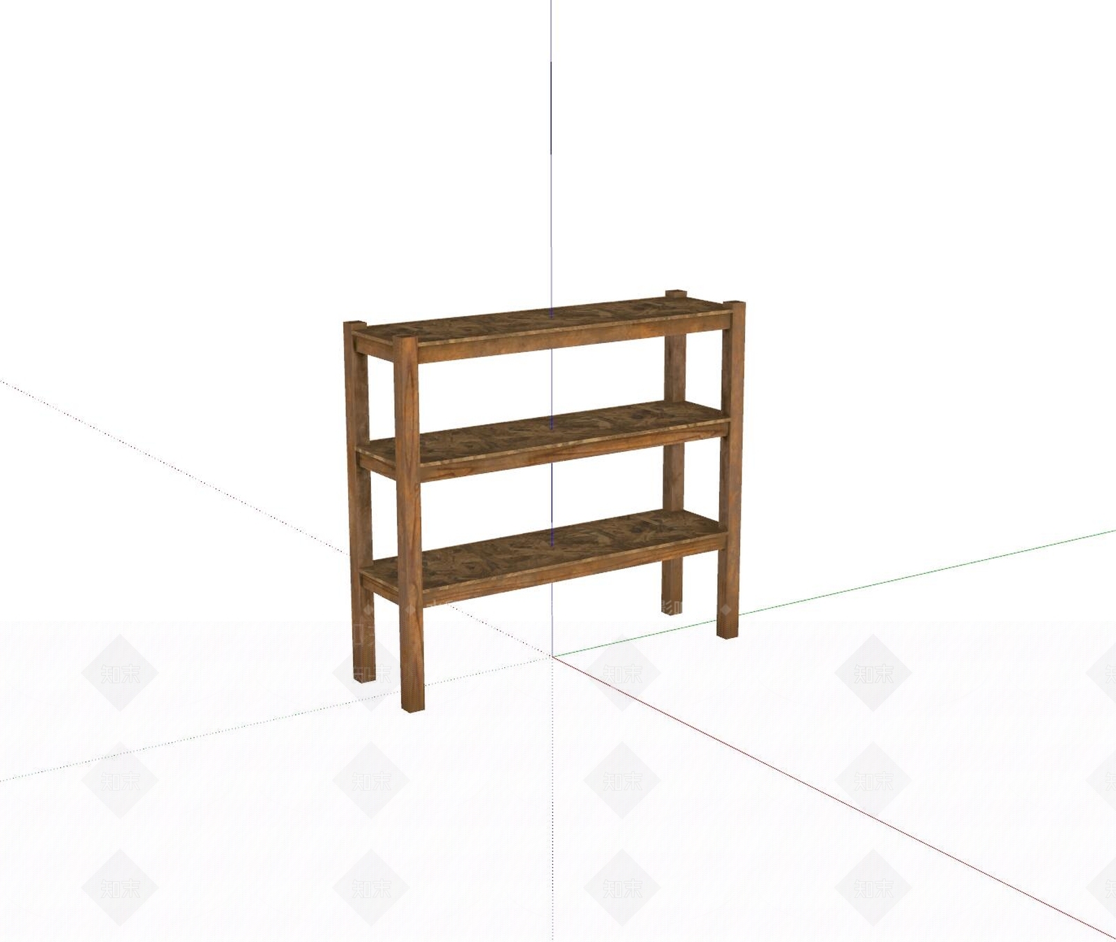 现代老旧木制置物架SU模型下载【ID:1160659463】