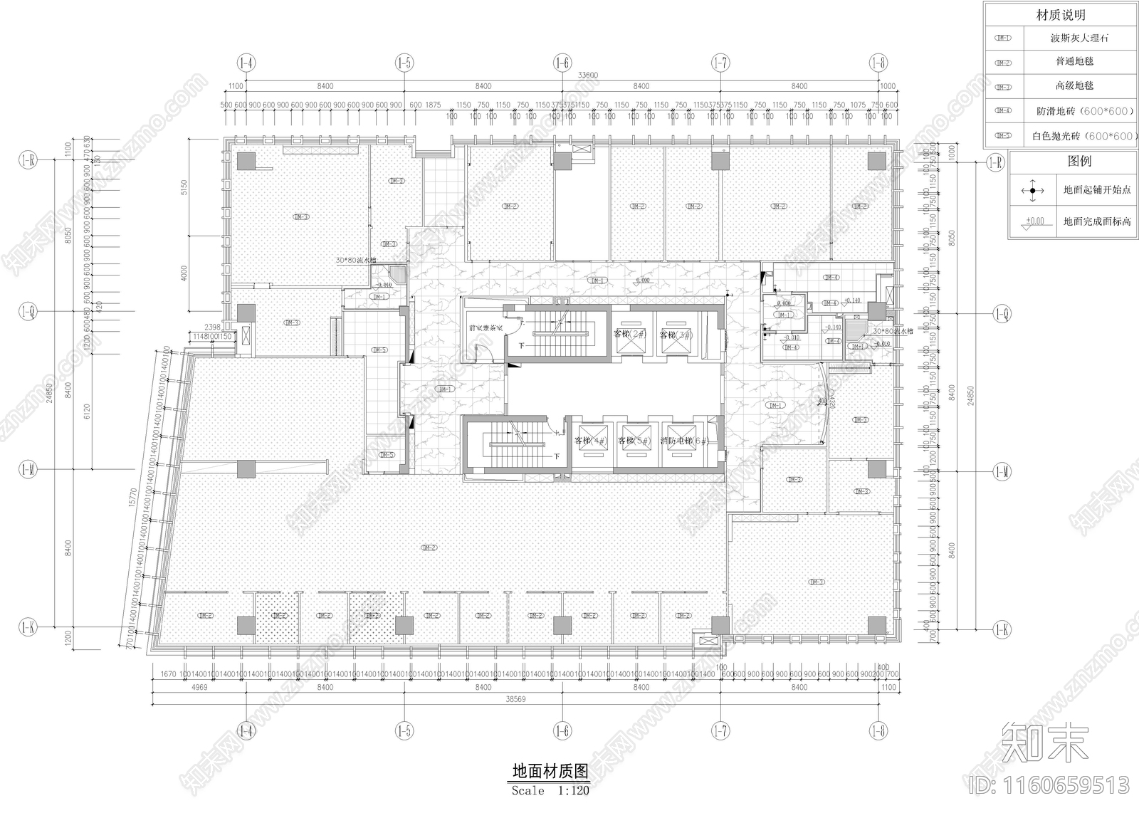 1010㎡办公室cad施工图下载【ID:1160659513】