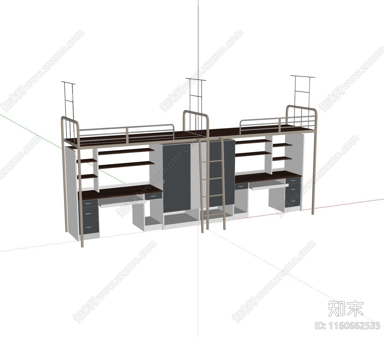 现代老旧上下床SU模型下载【ID:1160662535】