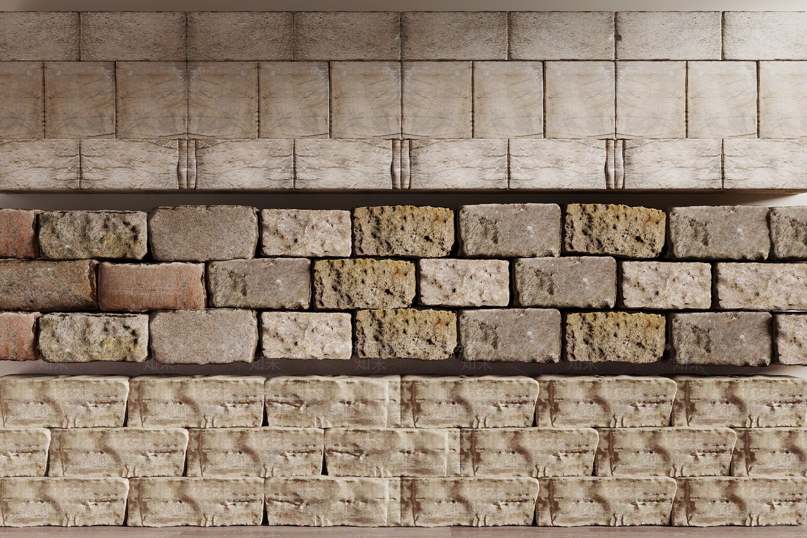 现代石头围墙SU模型下载【ID:1160665558】