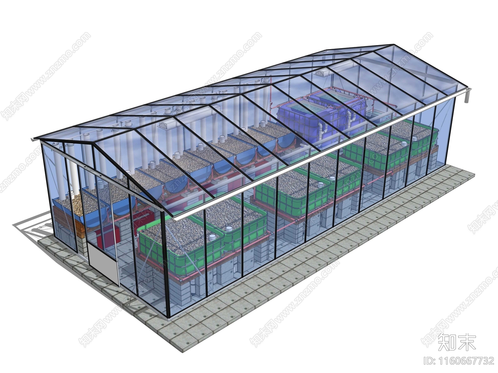 现代水产养殖房SU模型下载【ID:1160667732】