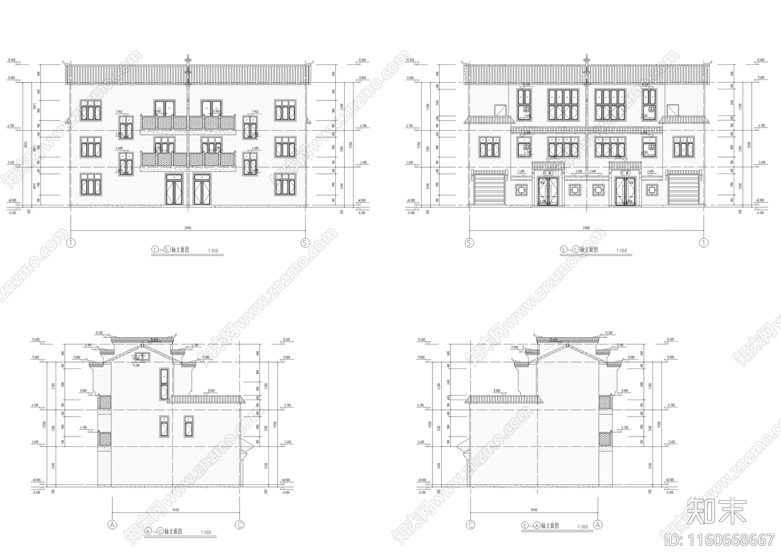 新中式自建别墅cad施工图下载【ID:1160668667】