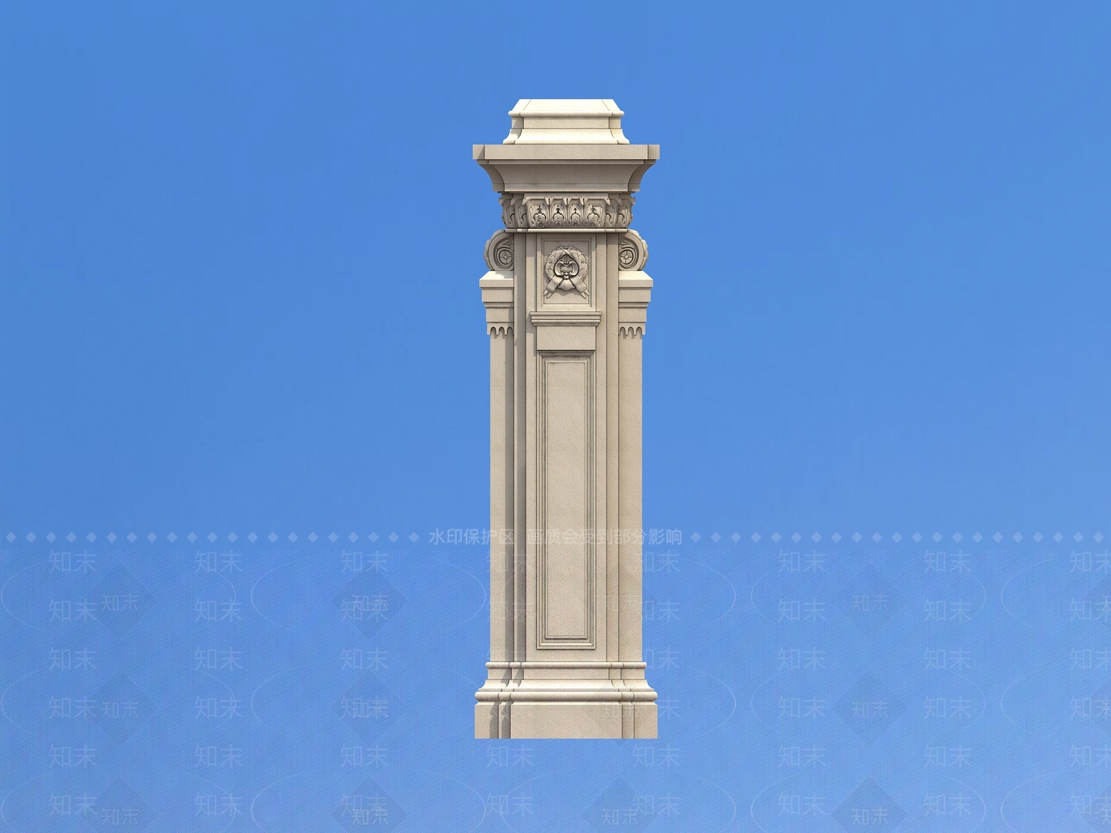 欧式古典围墙柱3D模型下载【ID:1160670079】