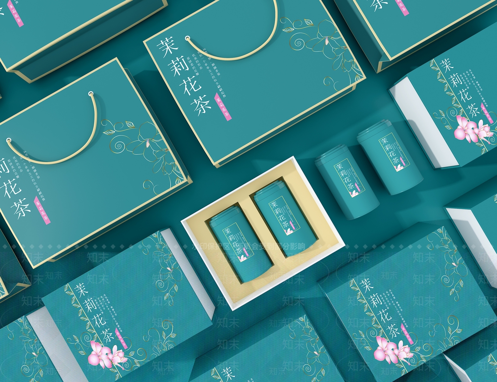 新中式茶叶礼盒3D模型下载【ID:1160673810】