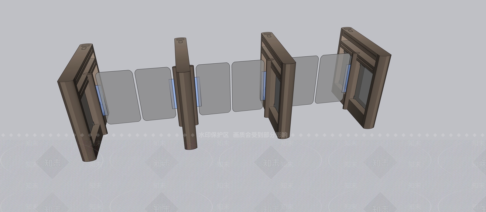 现代小区人行道闸SU模型下载【ID:1160675714】