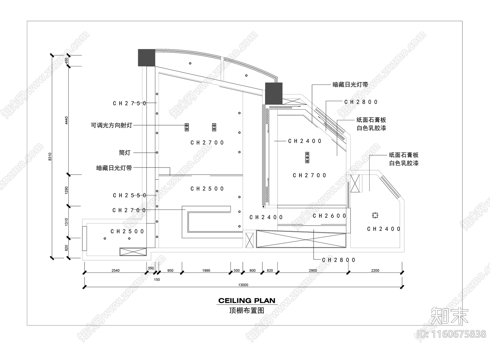 一室一厅家装平面图cad施工图下载【ID:1160675838】