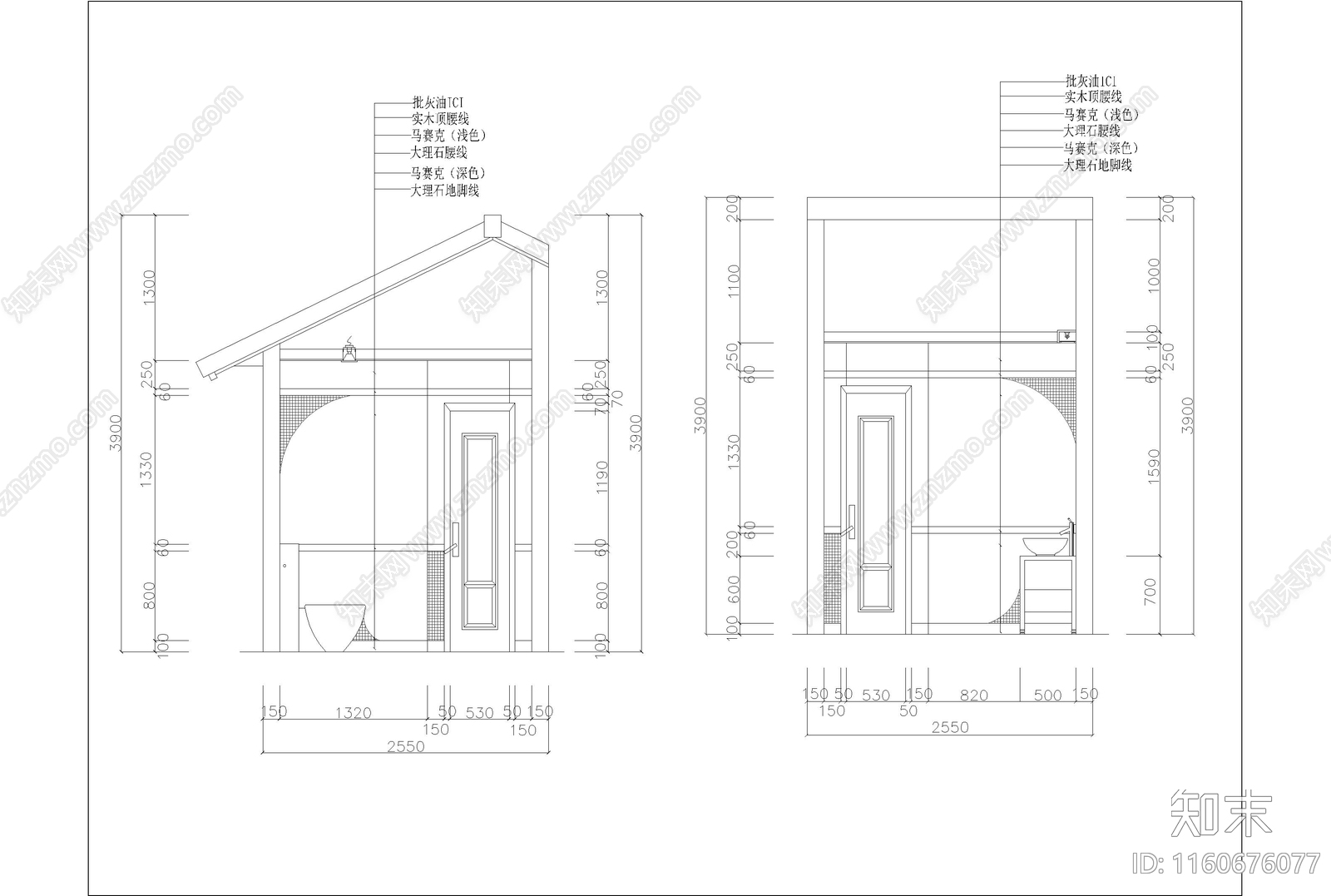 度假村B型木屋建筑施工图下载【ID:1160676077】