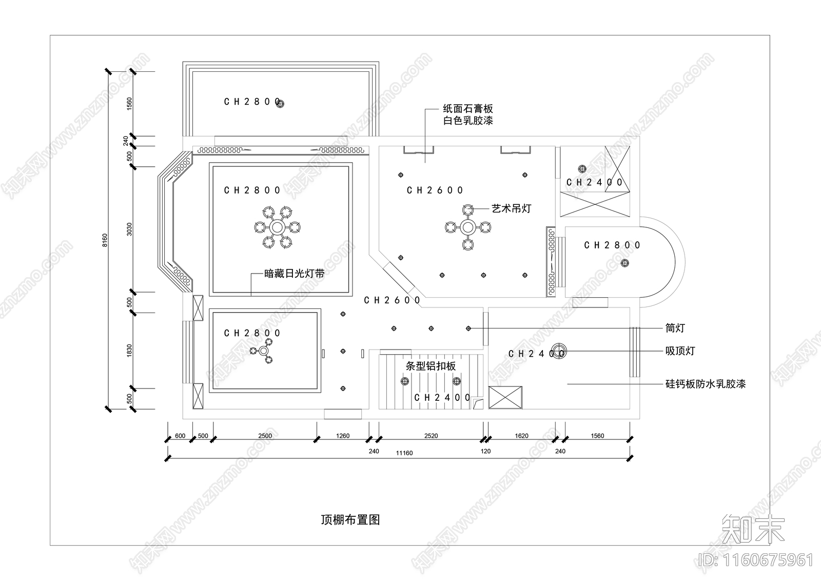 独居公寓平面图cad施工图下载【ID:1160675961】