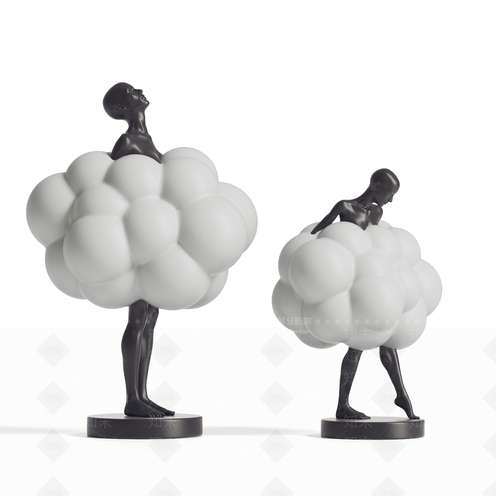 现代人物雕塑摆件SU模型下载【ID:1160676728】