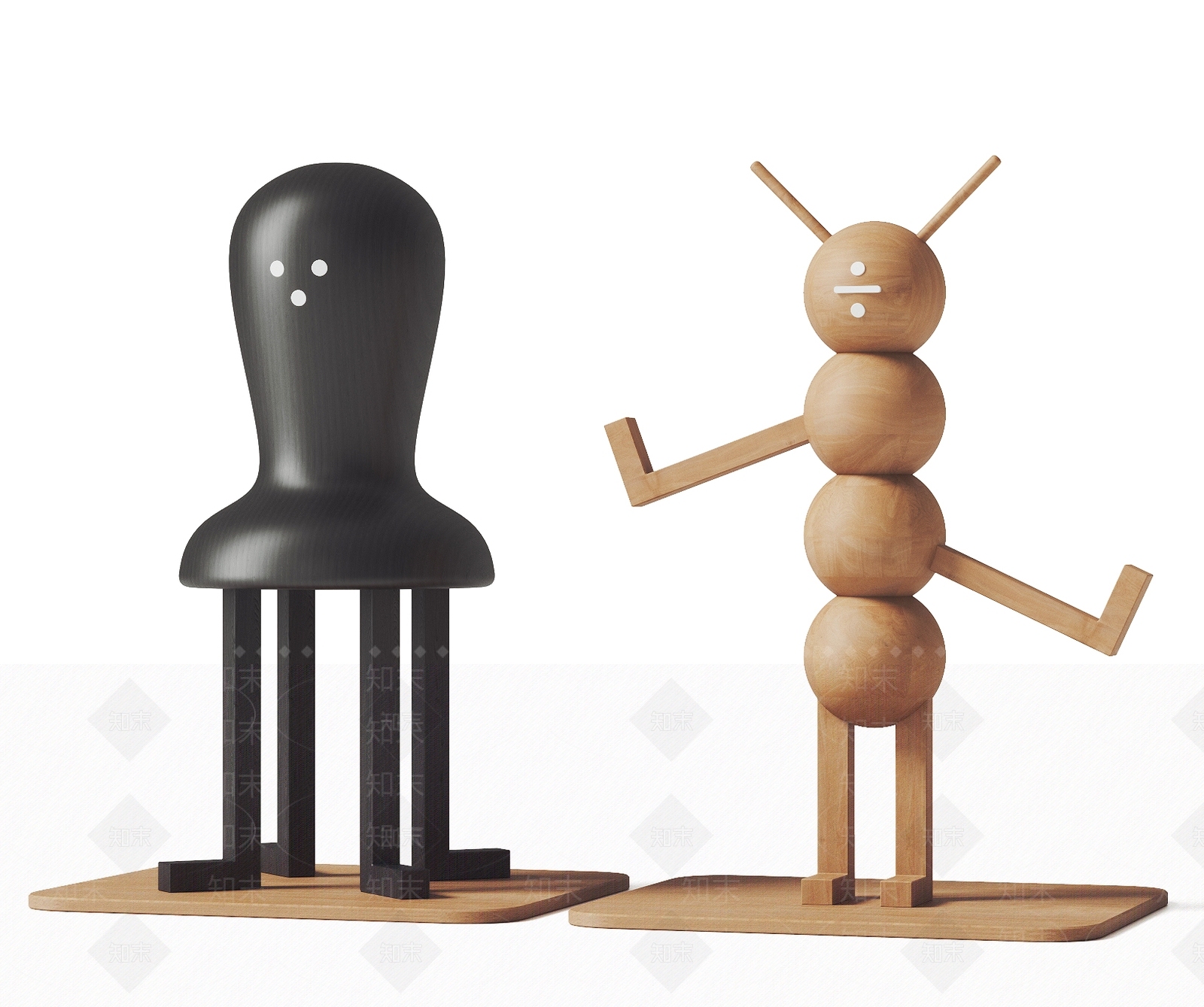 现代创意桌面雕塑摆件SU模型下载【ID:1160676838】