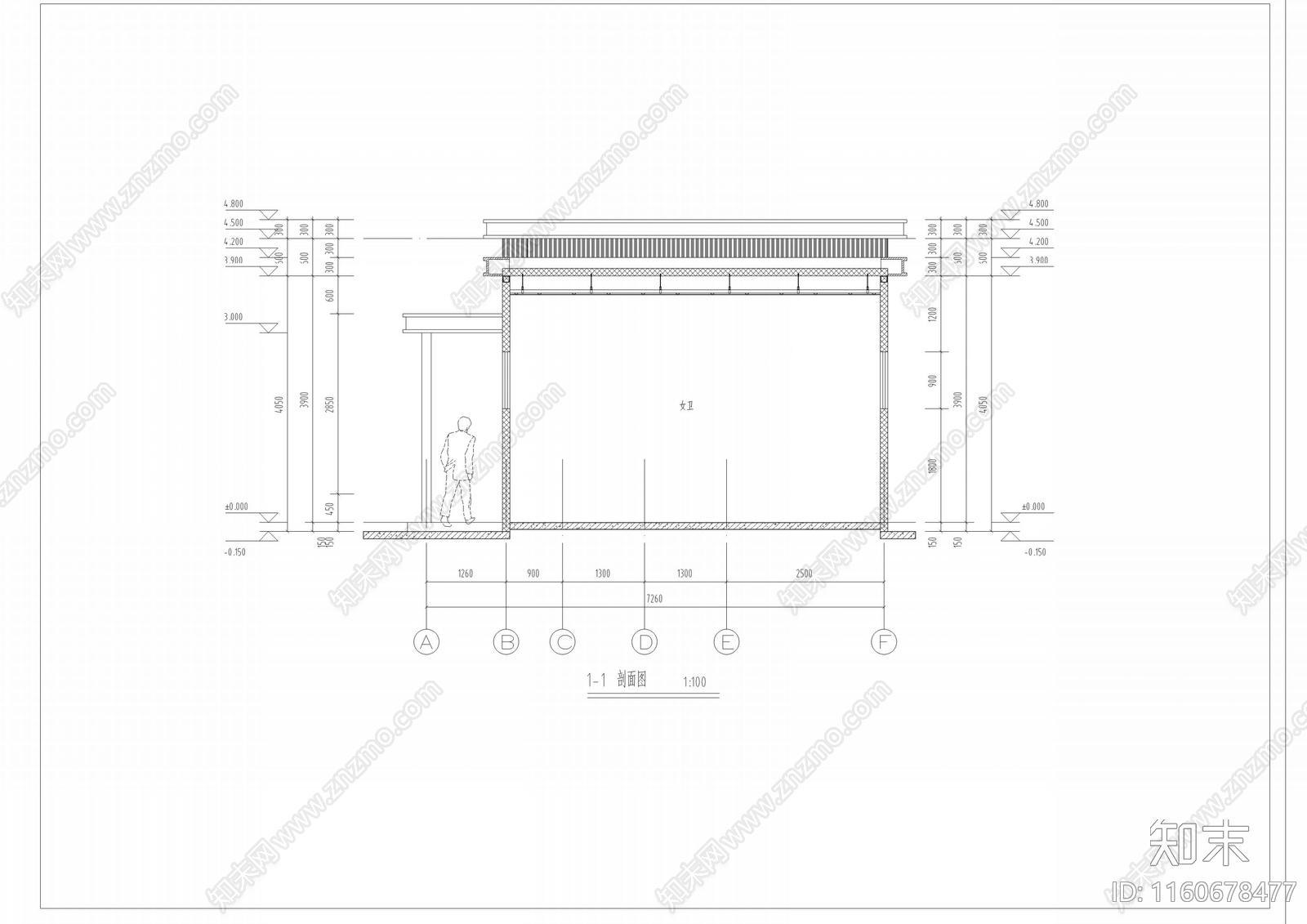 现代公共厕所cad施工图下载【ID:1160678477】