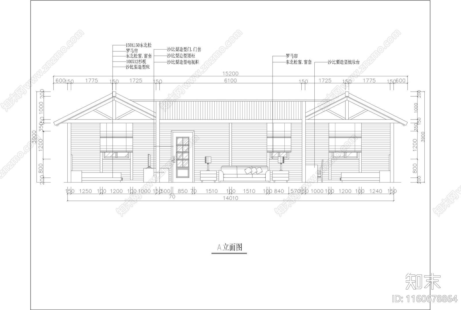 广东温泉度假村F型木屋施工图下载【ID:1160678864】