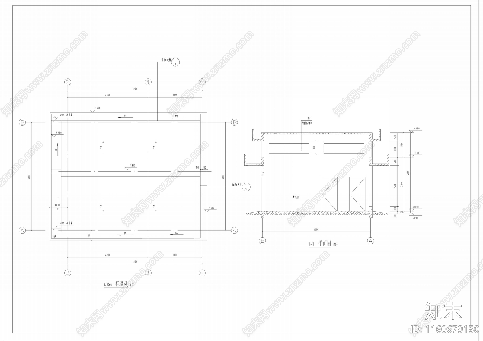 现代公厕cad施工图下载【ID:1160679150】