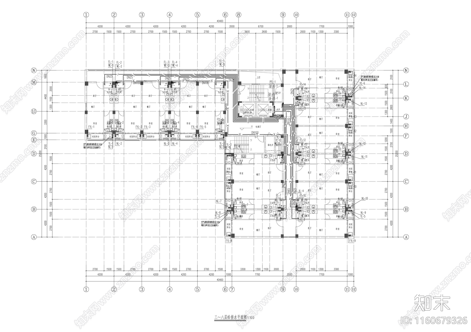 尤荣园商品住宅工程给排水图cad施工图下载【ID:1160679326】