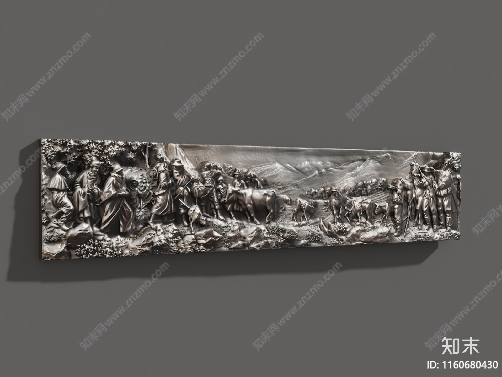 现代铁艺浮雕3D模型下载【ID:1160680430】