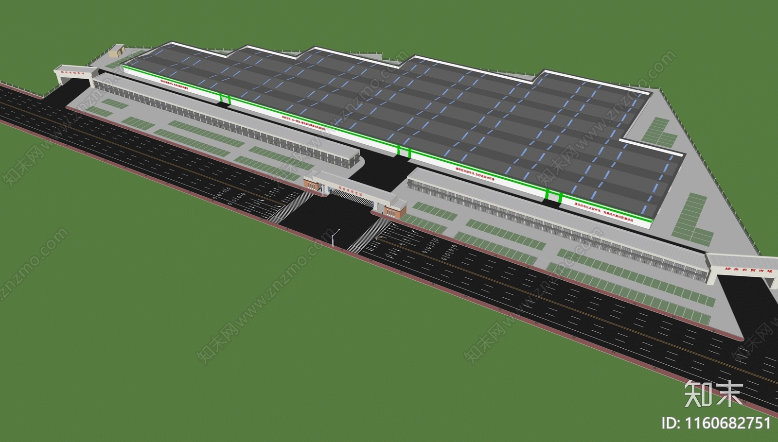 现代农贸市场SU模型下载【ID:1160682751】