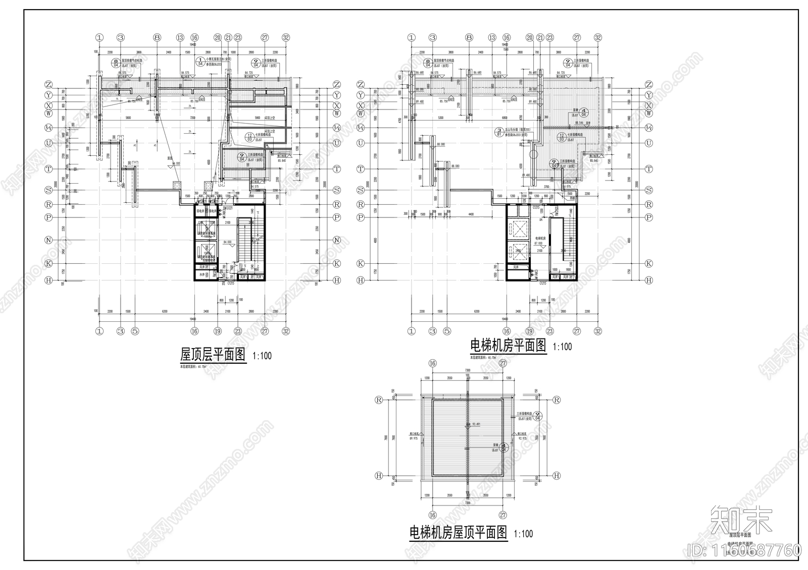 28层现代风格住宅楼及单体建筑设cad施工图下载【ID:1160687760】