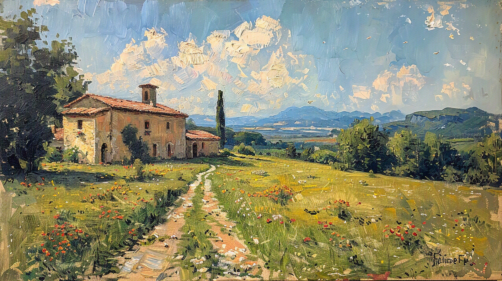 法国中世纪田园风景油画贴图下载【ID:1160689537】