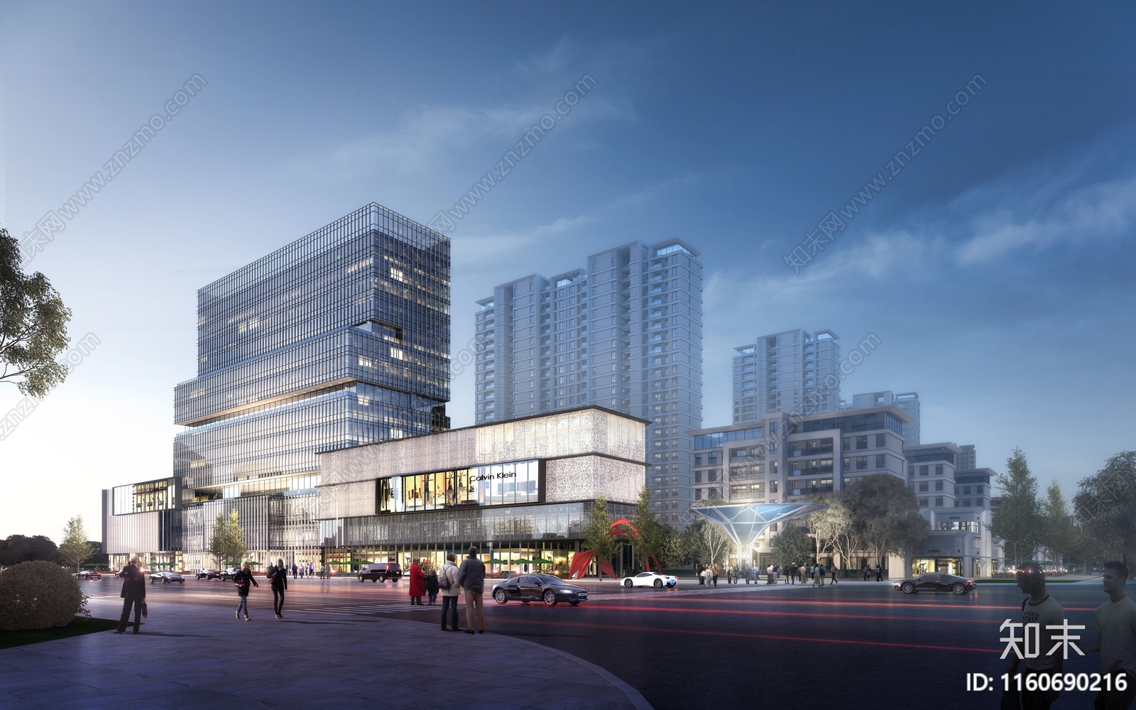 现代风格高层酒店效果施工图下载【ID:1160690216】