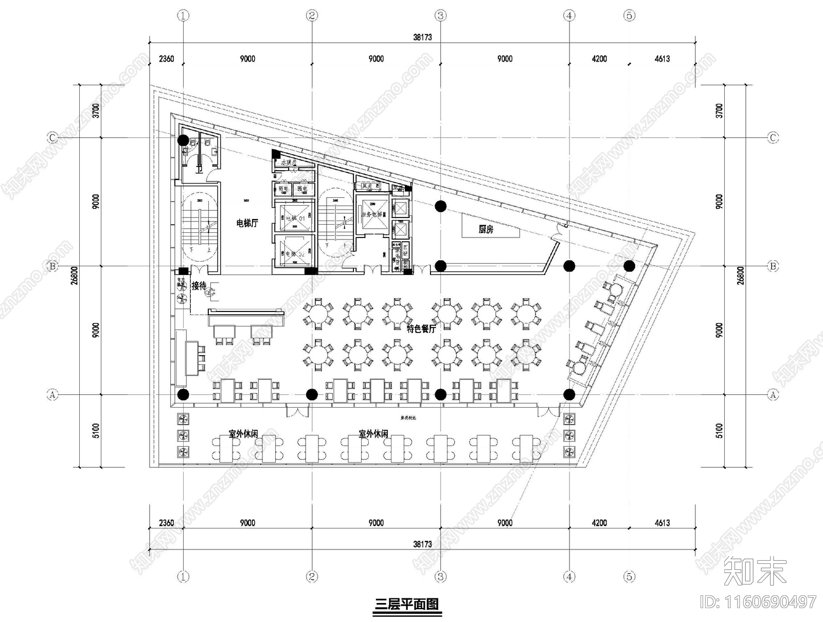 现代风格酒店大堂配套cad施工图下载【ID:1160690497】