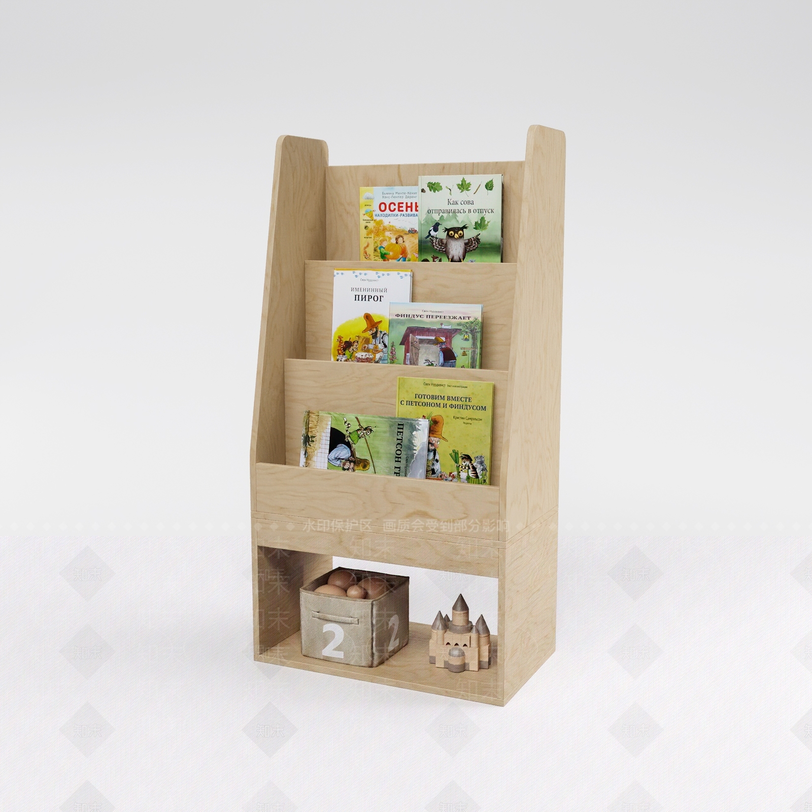 北欧儿童书柜3D模型下载【ID:1160691496】