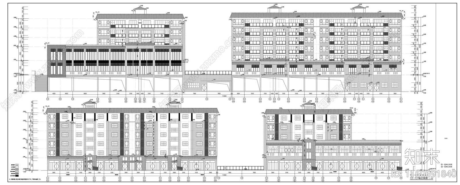 安置房工程建筑cad施工图下载【ID:1160691840】