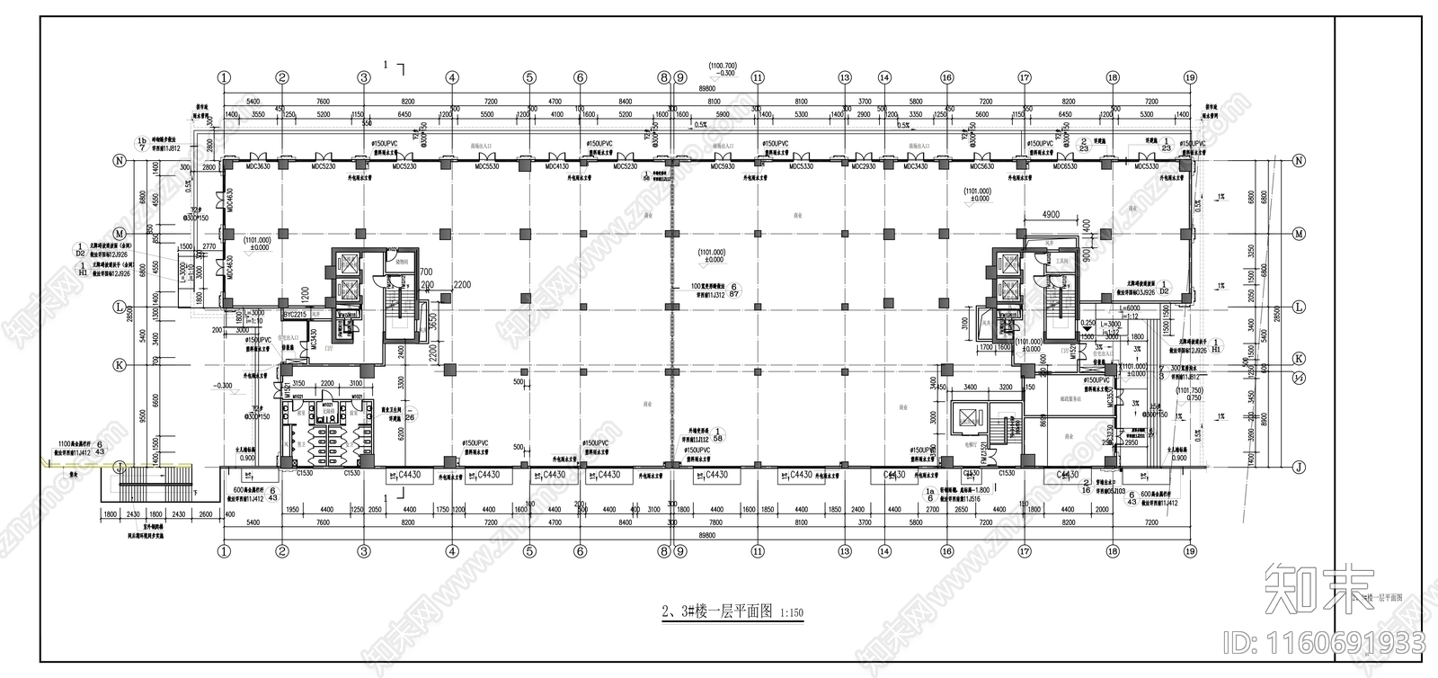 安置房建筑cad施工图下载【ID:1160691933】