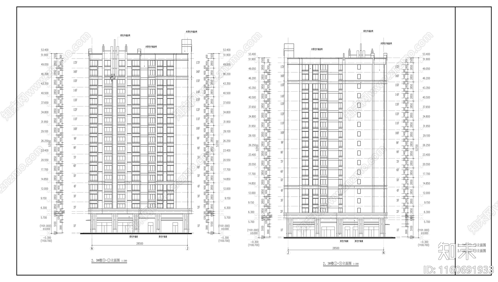 安置房建筑cad施工图下载【ID:1160691933】