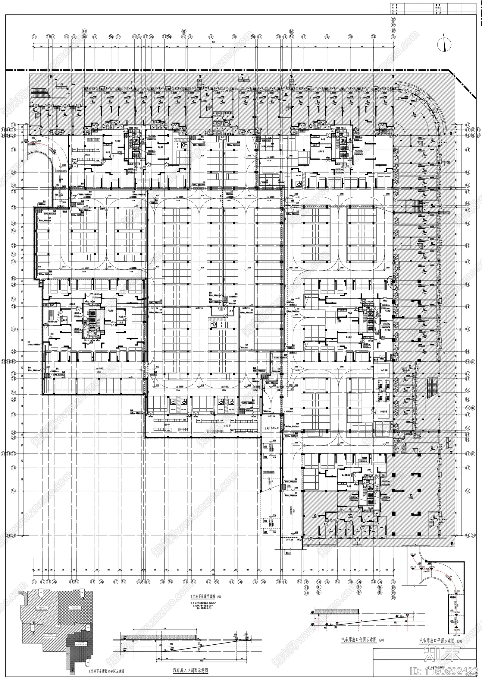 车库建筑图纸施工图下载【ID:1160692422】