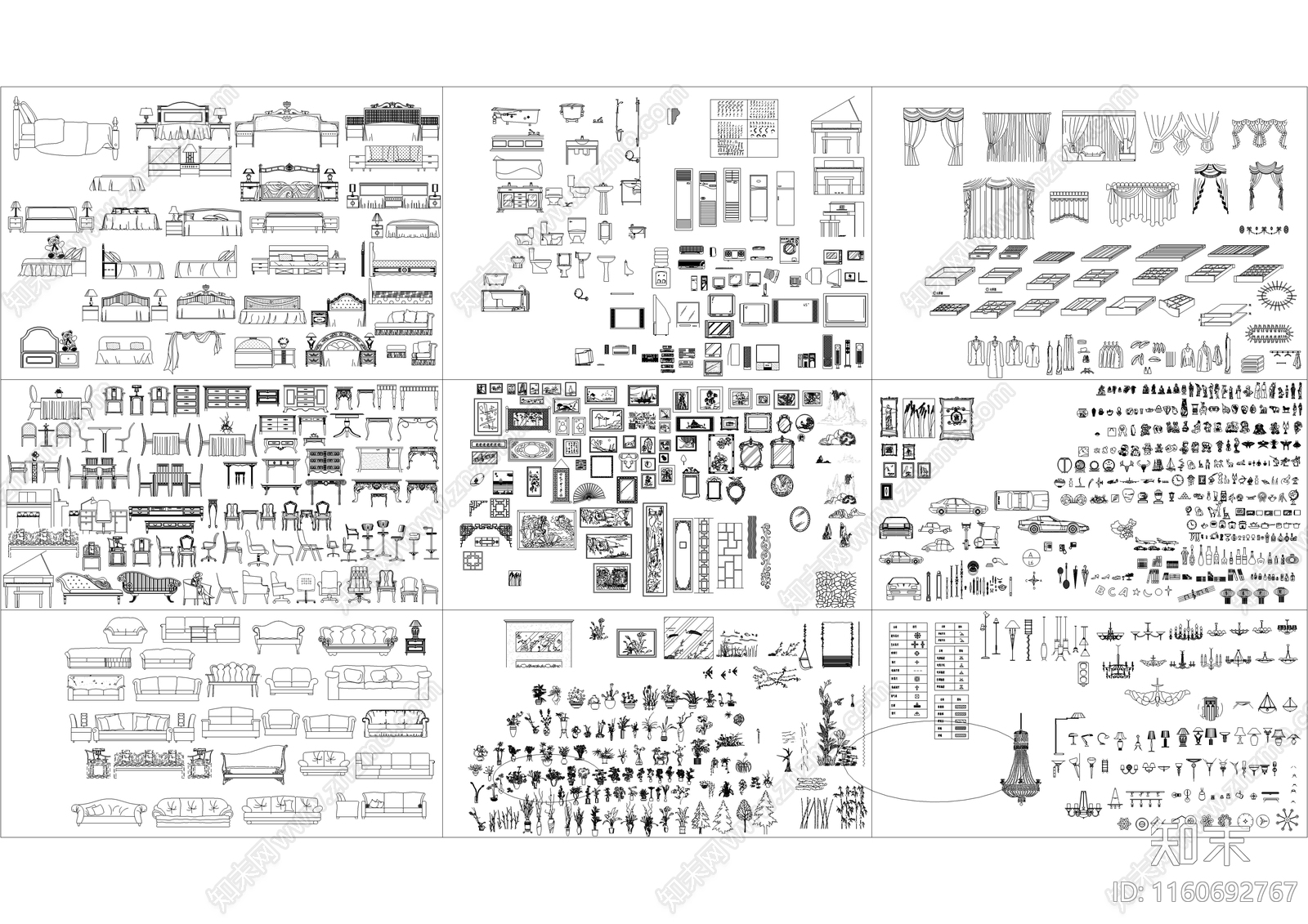 工装室内平立面图库cad施工图下载【ID:1160692767】