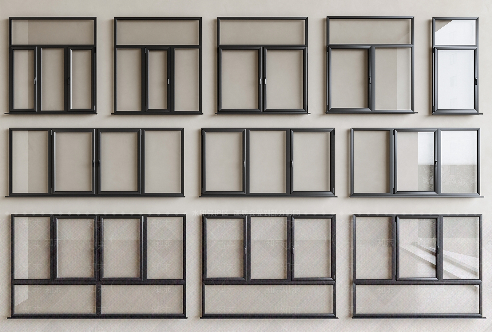 现代窗户3D模型下载【ID:1160693861】